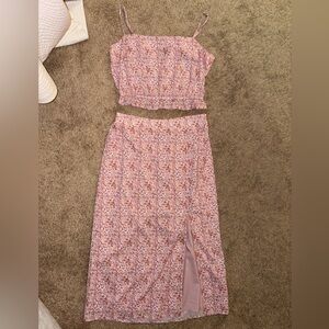 Lucy Paris Pink Floral Midi Set